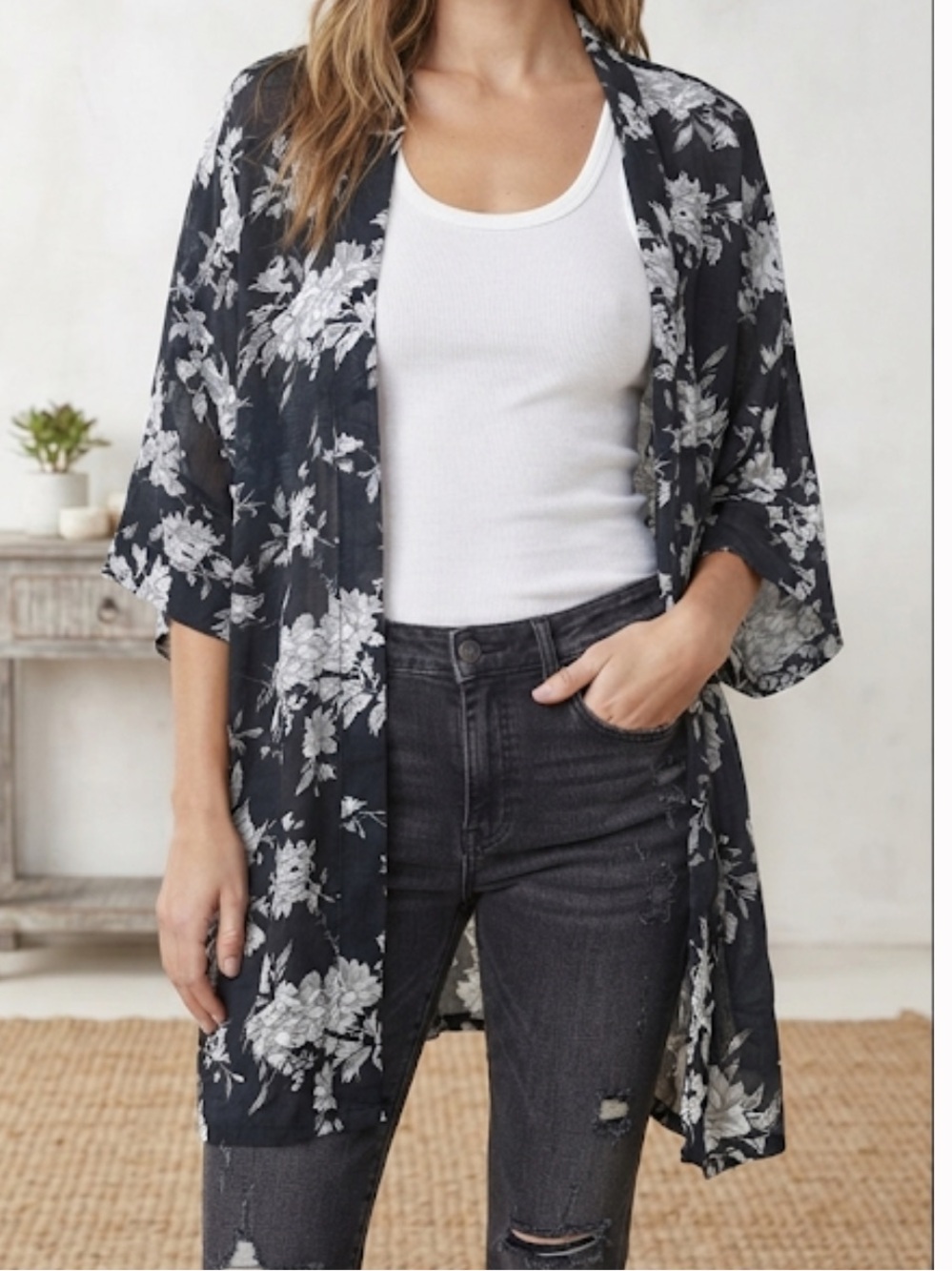 SPIRITUAL GANGSTER Floral Maya Kimono OS